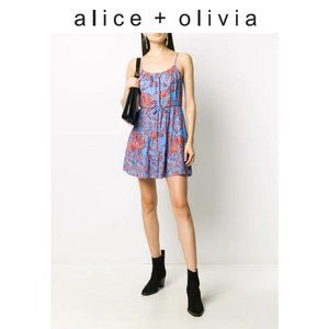 alice + olivia Cheyla Washed Crepe Mini Dress